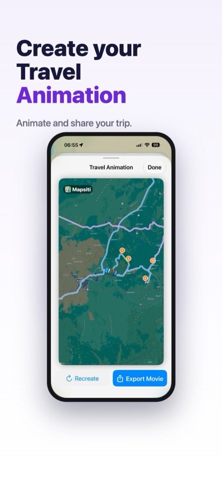 Mapsiti screenshot — create your travel animation
